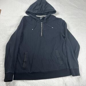 Armani Exchange A|X Men's Large Zip Hoodie Black Sweater Sweatshirt Casual
